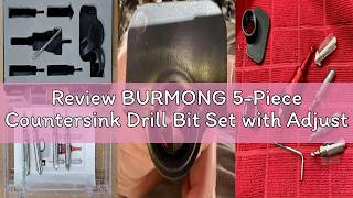 Review BURMONG 5-Piece Countersink Drill Bit Set with Adjustable Depth Stop, 1/4 Hex Shank Quick Ch