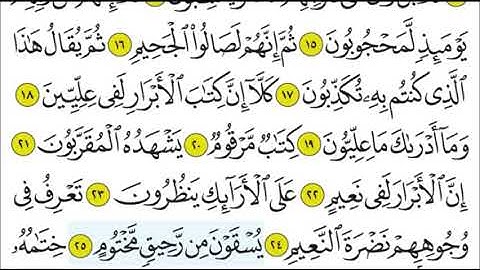 سورة المطففين ٢٥ - ٢٨ تكرار الاية