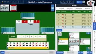 BBO Weekly Free Instant Tournament. Wish this one would not have recorded!! Splinter bids
