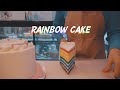 cafe vlog | Sweetie day with Sweetie Rainbow Cake, Strawberry Milk Ice Cream, Blueberry Latte