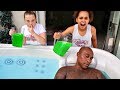 SLIME PRANK IN MY DAD'S HOT TUB!!