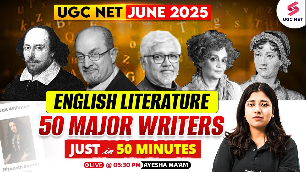 UGC NET JRF English Literature 2025 | Important Writers For UGC NET ...
