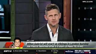 NFL LIVE | Dan Orlovsky reacts to Shedeur Sanders silent act after Browns QB change to Gabriel