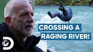 Russell Is Forced To Cross Raging Rapids In His Hunt For Bigfoot! | Expedition Bigfoot