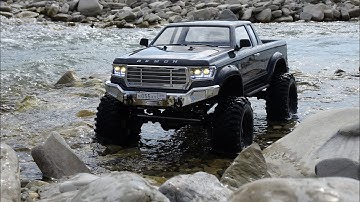 Cross-RC EMO AT4V Pick-up Truck 1:10 Scale RC Crawler - Riverbed rock crawling