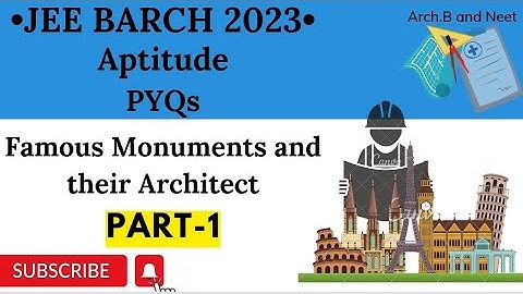 JEE B.Arch 2023 Aptitude Question|Famous Monuments and their Architect Part-1|Previous Year Question