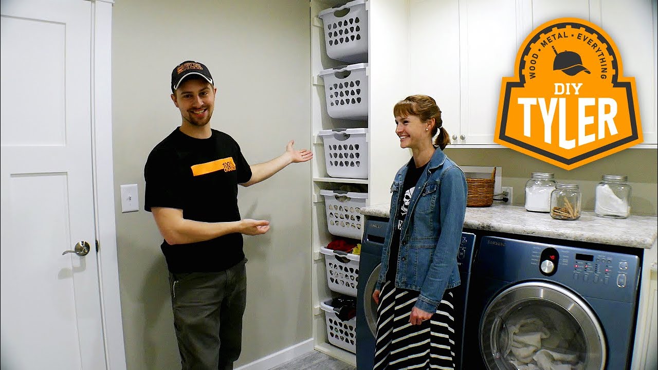 DIY Laundry Basket Organizer (Built In)