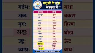 पशुओ के नाम संस्कृत मे #gkshorts #gk #sanskritvyakran #class #exam #gkfacts #compitition #education