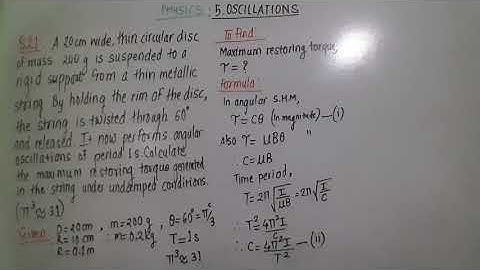 5.Oscillations  / textbook numerical Q.21 /Physics /Class 12/  MH Board/2020
