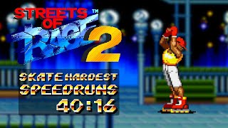 Streets of Rage 2 Speedrun || Skate-Hardest [40:16]  FORMER WR
