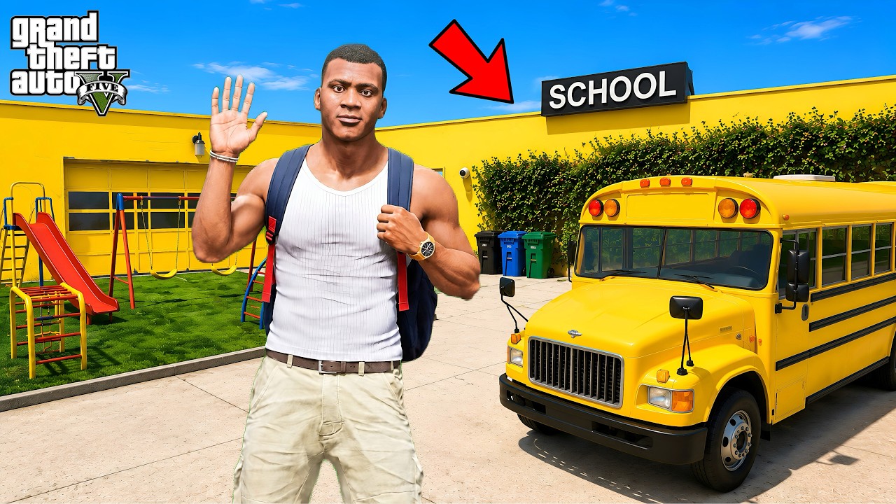 Franklin First Day Of NEW SCHOOL in GTA 5 ! in Telugu