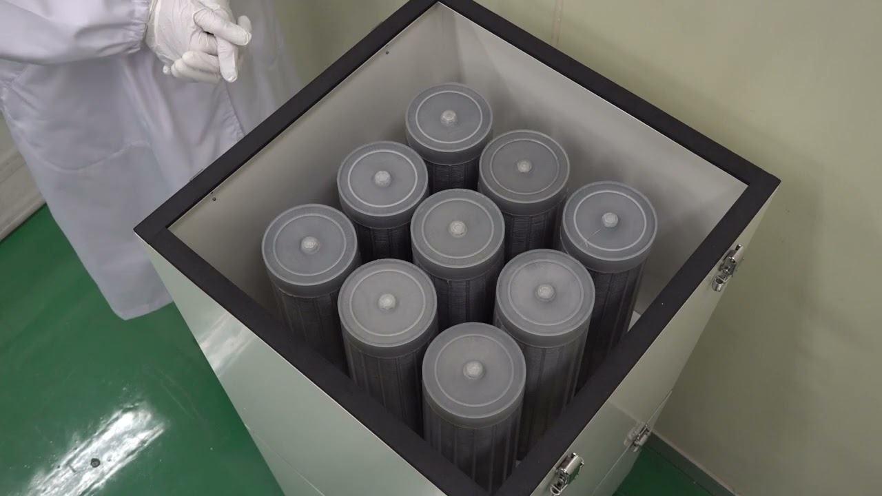 2-7620-22 活性炭排気処理装置 酸性ガス用フィルター 1組（9本入