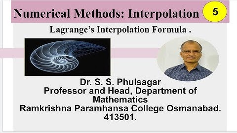 Numerical Methods: Lagrange’s Interpolation Formula. Lect. 5.