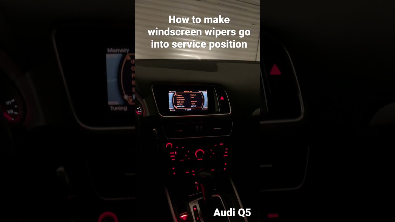 Make windscreen wipers go into service position Audi Q5 YouTube