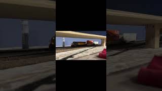 Clearing the bridge…. #train #modelraillayout #modeltrainlayout #railroad #modeltrains