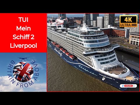 TUI MEIN SCHIFF 2 DEPARTS LIVERPOOL | Stunning Drone Footage @TUI #liverpool #fyp #cruise #ship 