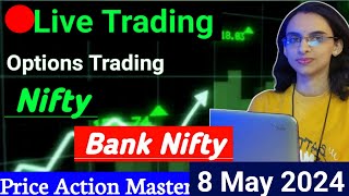 Live Trading | 8 May | Nifty / Banknifty Options Trading #livetrading #optionstrading