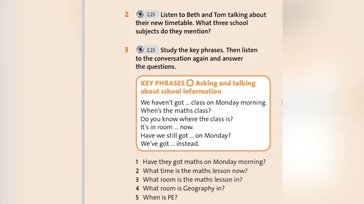 English plus 5. Unit 6. Asking about timetables. Ex2,3.p77 - DayDayNews