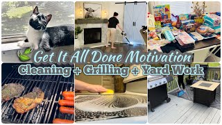 GET IT ALL DONE WITH ME | Yard Work + Grocery Haul + Cleaning Motivation #getitalldone