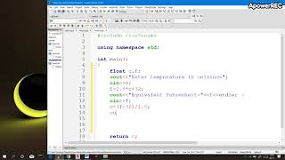 Program to convert temperature from Celsius to Fahrenheit with output in C++ tutorial-22 screenshot 3