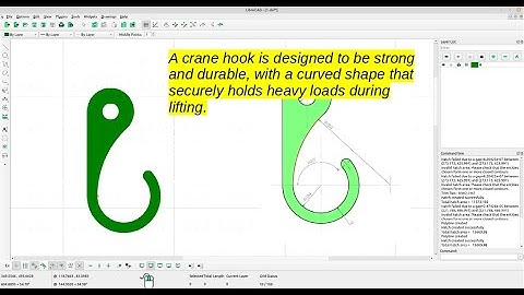 How to Draw a Crane Hook in 2D with LibreCAD | Easy Tutorial