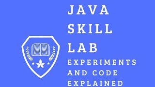 Java Skill Lab | Java - Sample Programs for Experiment 1 | IT Engineering