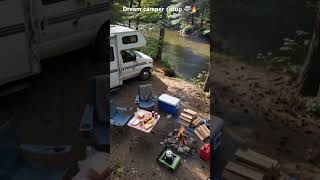 You escape to riverside camper life 🚐🌊