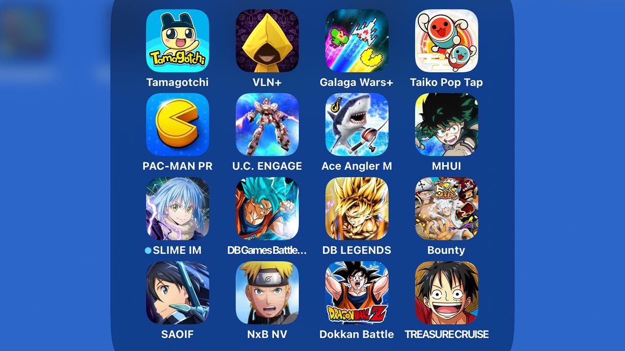 Tamagotchi,Very Little Nightmares,Galaga Wars+,Pac-Man Party Royale,Taiko No Tatsujin Pop Tap Beat