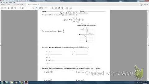 8.1 Notes Video: Transformations