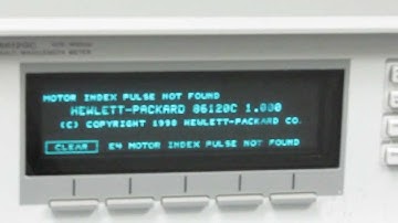 Error 4 Motor Index Pulse Not Found on the Agilent 86120