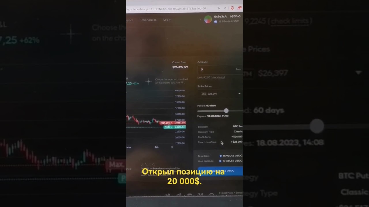 Открыл шорт на 20000$. 