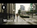 【4K】Windy &amp; Wet Walk | Warsaw Downtown | Warszawa Śródmieście (Binaural ASMR Sound)