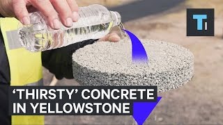 Yellowstone is using 'thirsty' concrete that absorbs 50 gallons of water a  minute 