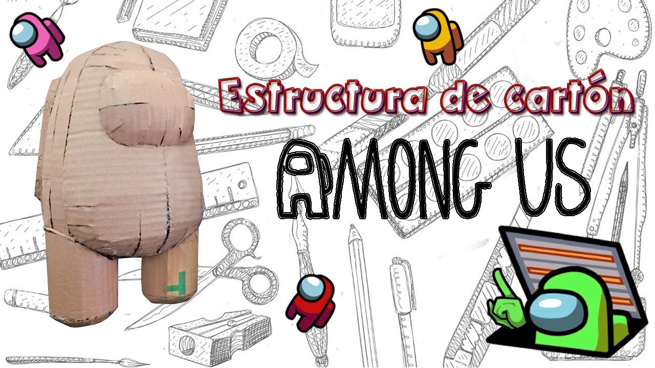 ¡Como hacer un Among Us de cartón 3D para dulcero! | Piñatabuloso