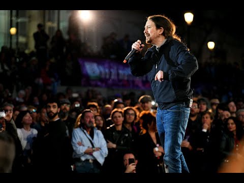 Acto de UNIDAS PODEMOS en el regreso de PABLO IGLESIAS (Plaza Reina Sofía)