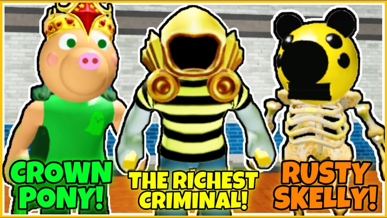 How To Get The Richest Criminal Crown Pony Rusty Skelly Badges In Piggy Rp 2 Roblox Youtube - rusty shirt roblox