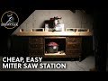 Old desk miter saw station