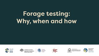 Forage testing: Why, When and How