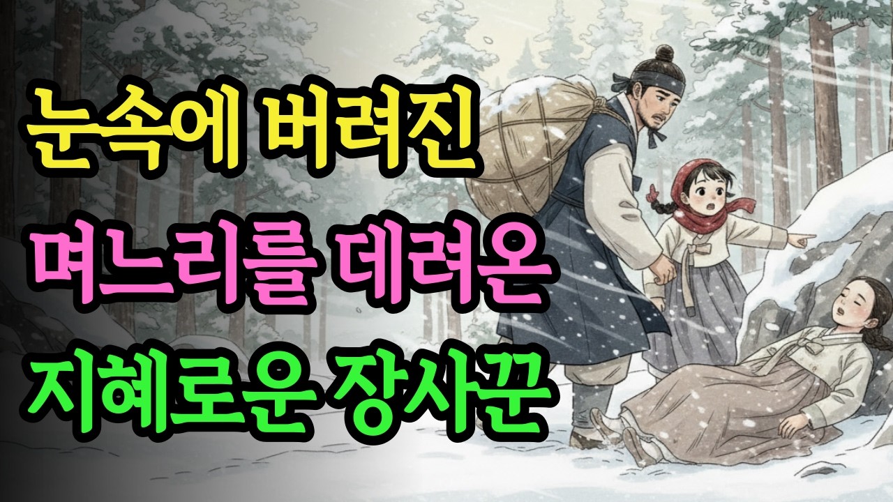 눈속에 버려진 며느리를 데려온 지혜로운 장사꾼, 눈이 소복이 내리던 날 일어난 이야기 | 야담 옛날이야기 오디오북 수면동화 전설 민담 설화 야담낭독 조선야담 전래동화