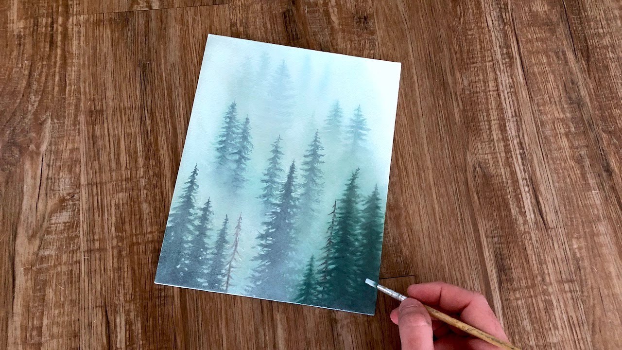 Acrylic Forest In Fog Painting YouTube Acrylic Forest In Fog Painting YouTube