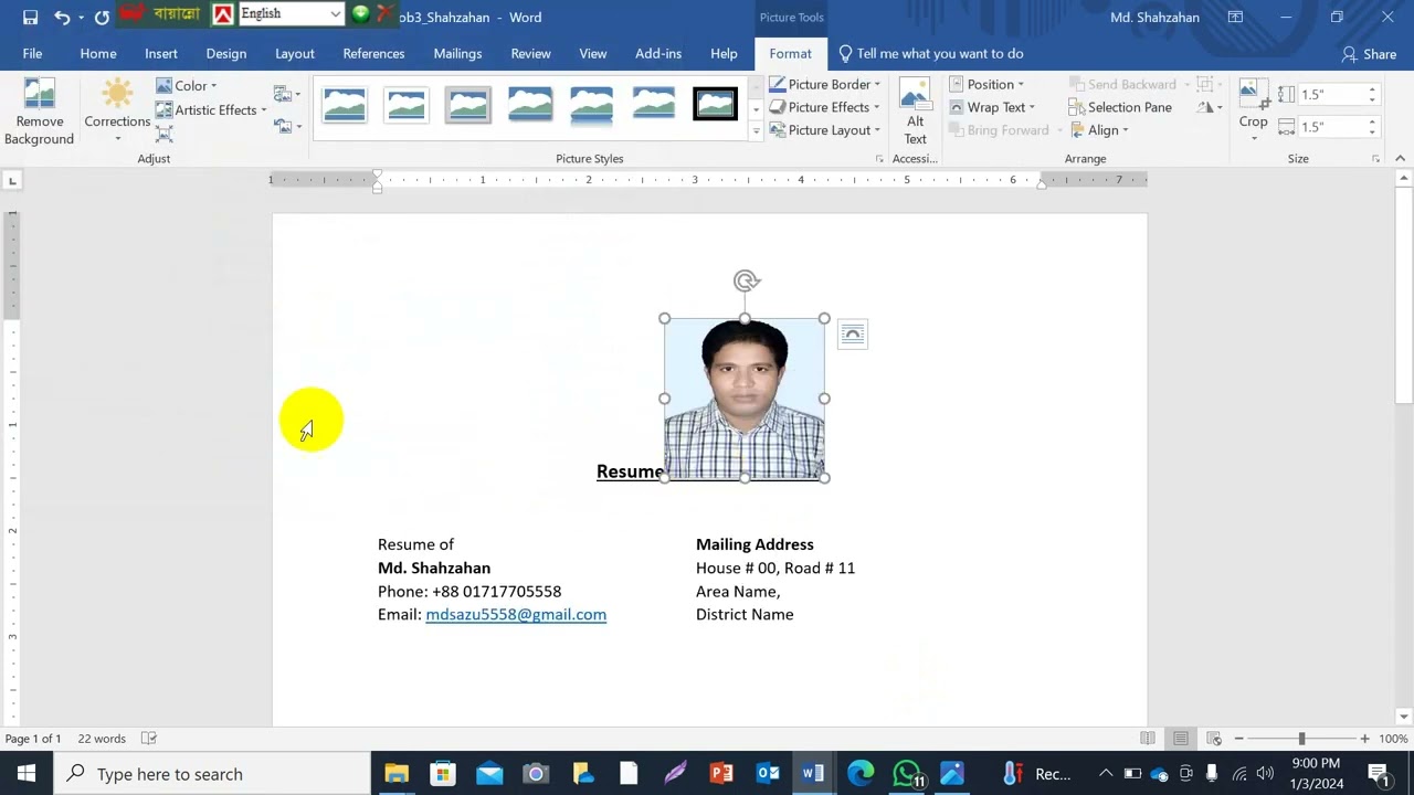 13 Demo Job 2  Prepare a CV for Computer Operation Level 3 of BTEB