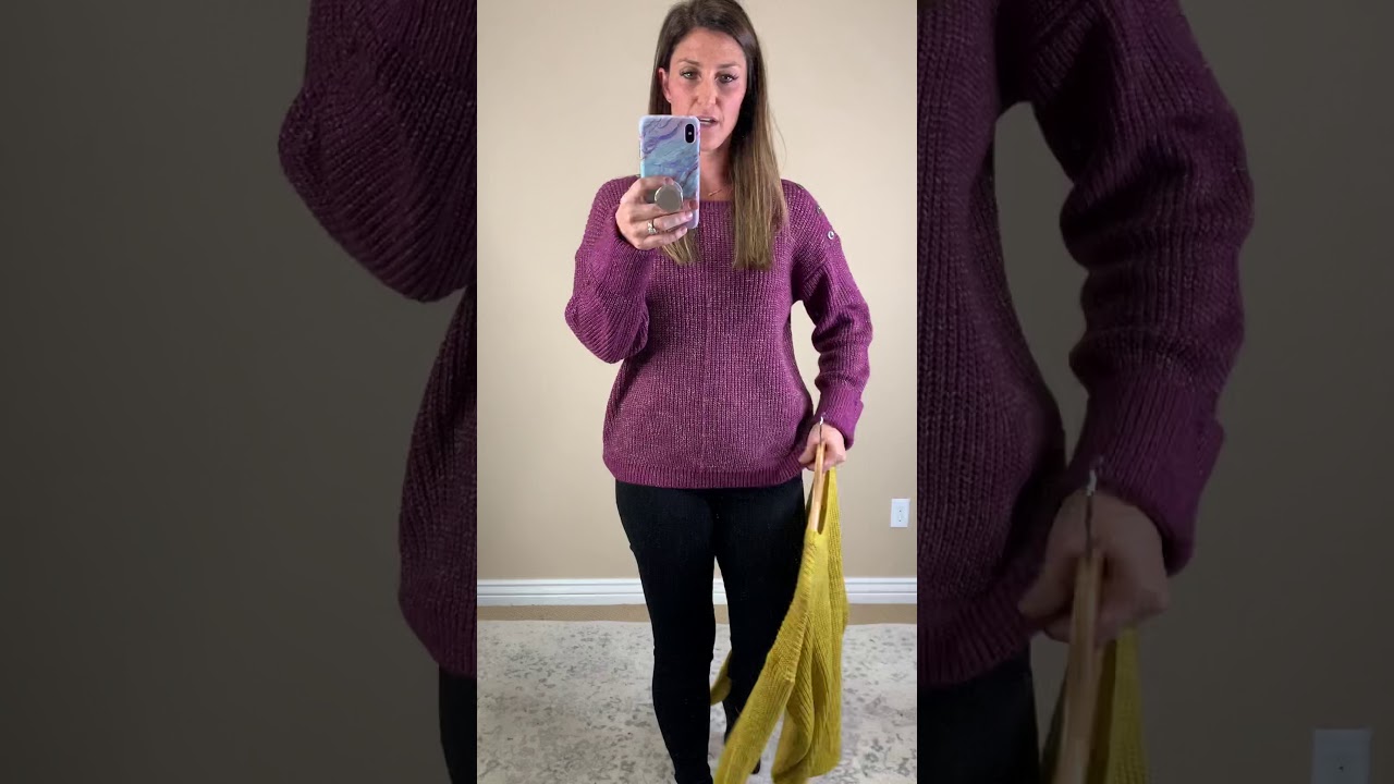 872_Buttoned Marble Sweater