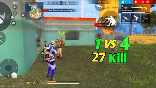 free fire 1 vs 4 gameplay video