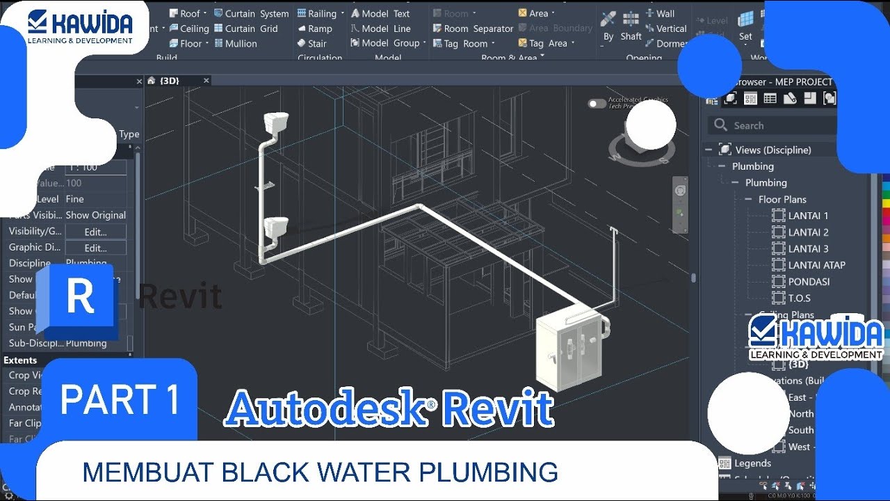 1.1.40 Mengunduh dan Memasang Plumbing Fixture Air Kotor di Revit - Rumah 2 Lantai