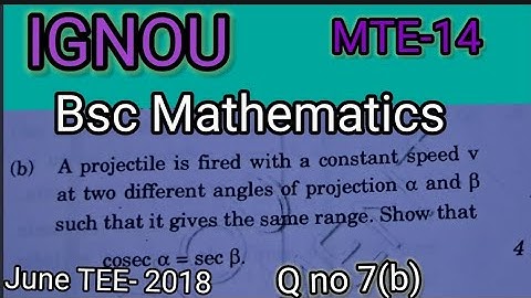 Bsc Mathematics |IGNOU|MTE | MTE14  | June TEE 2018| Q no 7(b)|Mathematical  Modelling | BDP