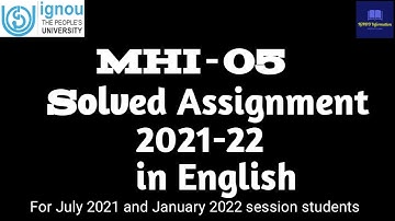MHI-05 Solved assignment 2022 in English