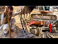 Excavator Track Chain Repairing And Fitting Complete Process | Track Chain Installation