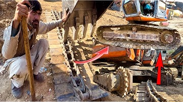 Excavator Track Chain Repairing And Fitting Complete Process | Track Chain Installation