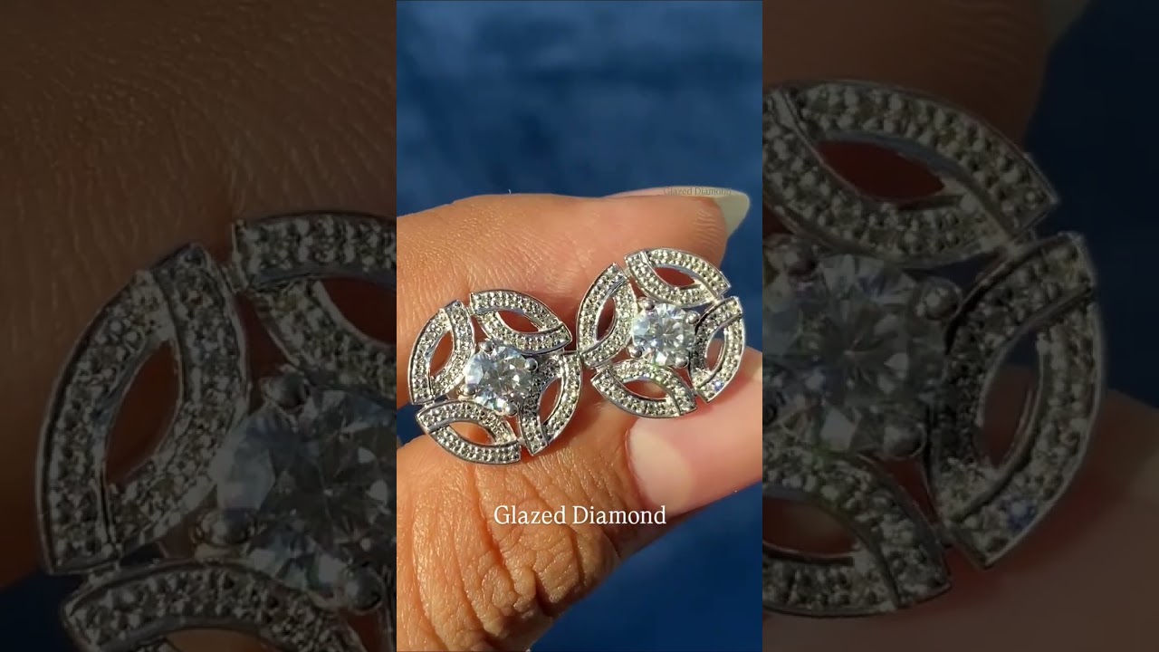 Custom Iced Out Moissanite Diamond Stud Earrings💎