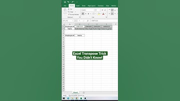 Excel Transpose Trick You Didn’t Know! #shorts #short